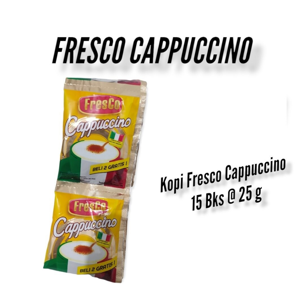 

( 1 renceng isi 15 ) - FRESCO Cappuccino 25gr Kopi Kapucino Instant Sachet