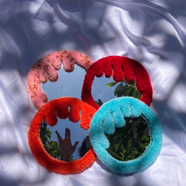 MELTING MIRROR | Aesthetic Mirror, Tufting mirror, punch needle, kaca aestetik