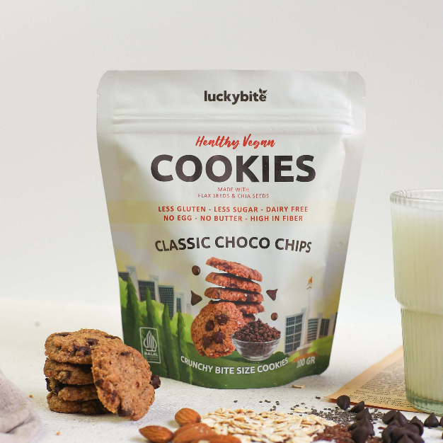 

Vegan Cookies (100gr) - Less Gluten & Healthy - LUCKYBITE