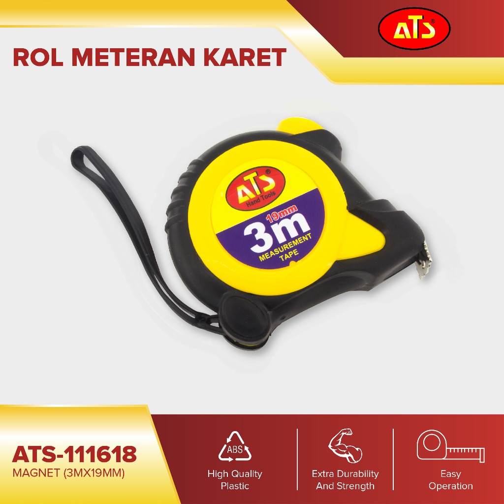 ATS Meteran Karet Roll Magnet 3MX19MM