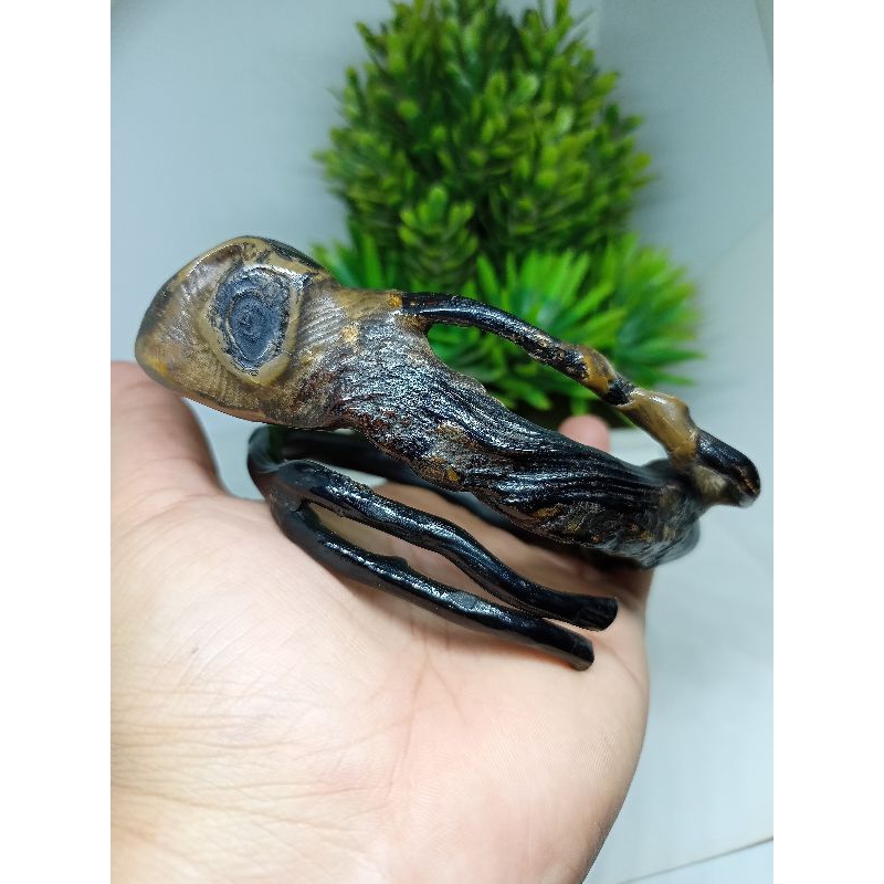 Gelang Akar Bahar Hitam Bonggol Combong Unik