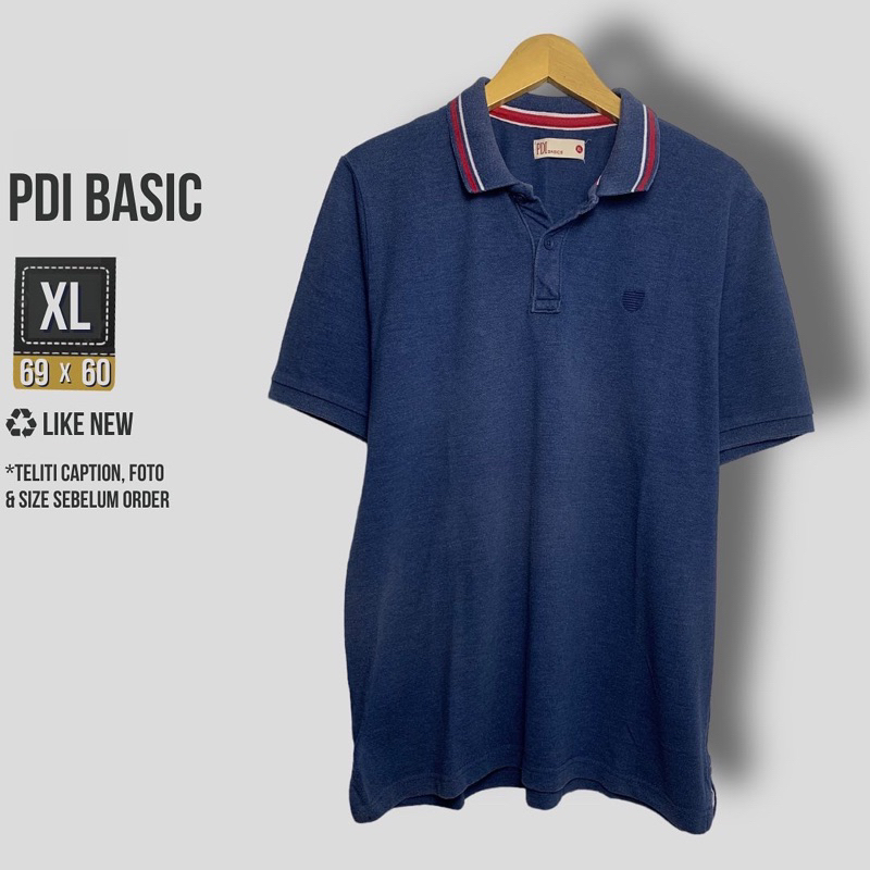 KAOS POLO PRIA PDI BASIC BIRU SIZE XL