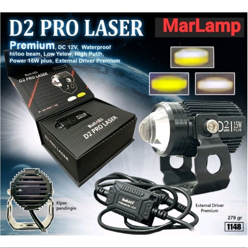 Lampu LED D2 LASER Bullaes 15Watt 1pcs Satuan