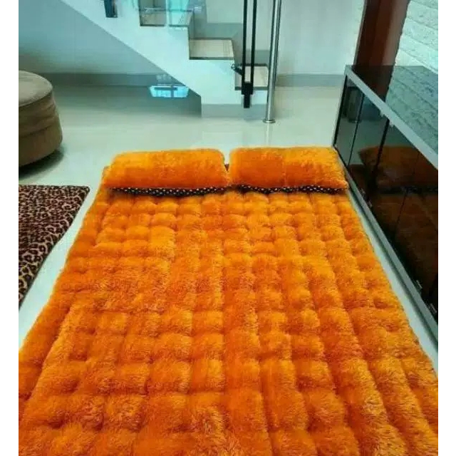 (JUMBO, FREE 2 BANTAL) Kasur Cimol Palembang Bulu Rasfur Uk 160x170x7 cm Sare