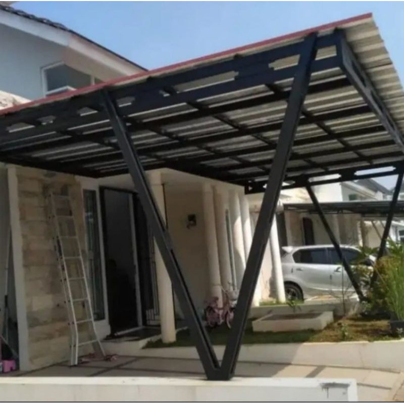 kanopi bajaringan atap spandek pasiran