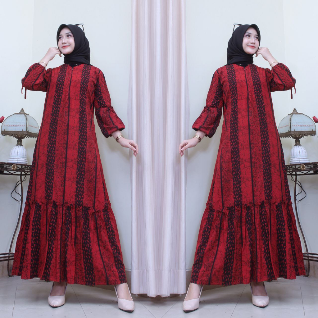 DASTER GAMIS RAYON LENGAN PANJANG BUSUI FRIENLY DASTER ARAB DASTER MOTIF