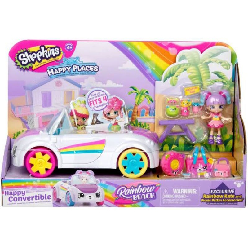 Shopkins Happy Places Rainbow Beach - Happy Convertible Car - mobil