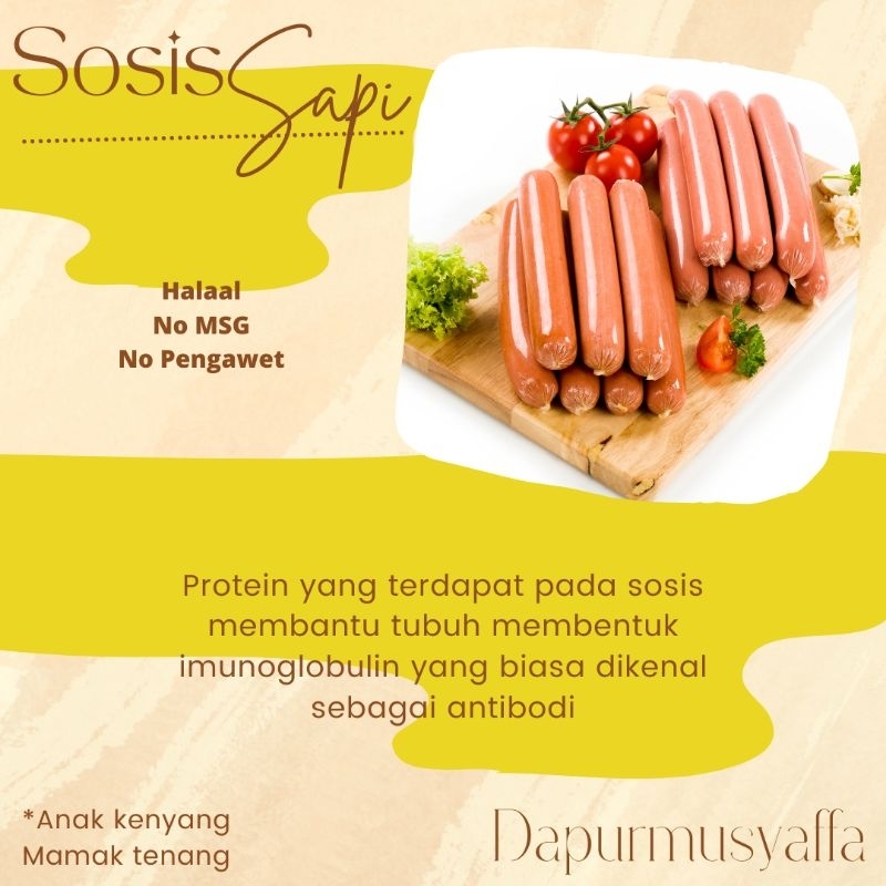 

SOSIS SAPI 500gr MPASI NO MSG NO PENGAWET HOMEMADE menu keluarga