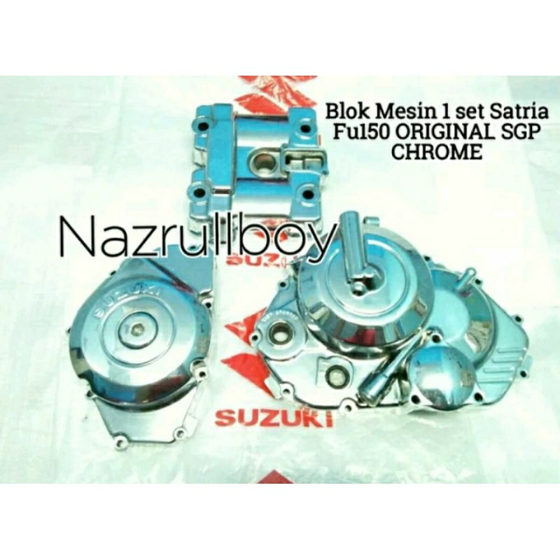 Paket Block bak mesin Suzuki satria fu 150 Chrome Original SGP fullset bak blok kopling blok magnet 