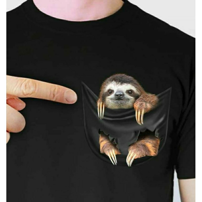 KAOS TSHIRT MODEL SABLON SAKU KUNGKANG(SLOTH), LANDAK MINI, KOALA