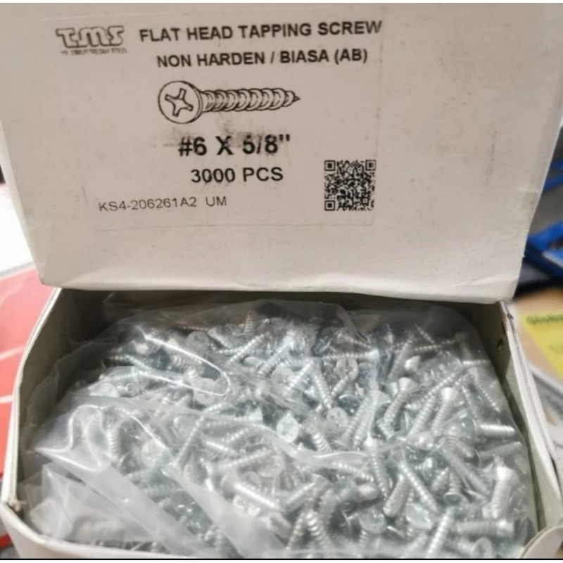 Skrup tapping TMS skrup kayu ukuran 5/8 1,5cm 1.5cm skrup plus curah eceran ketengan  untuk skrup en