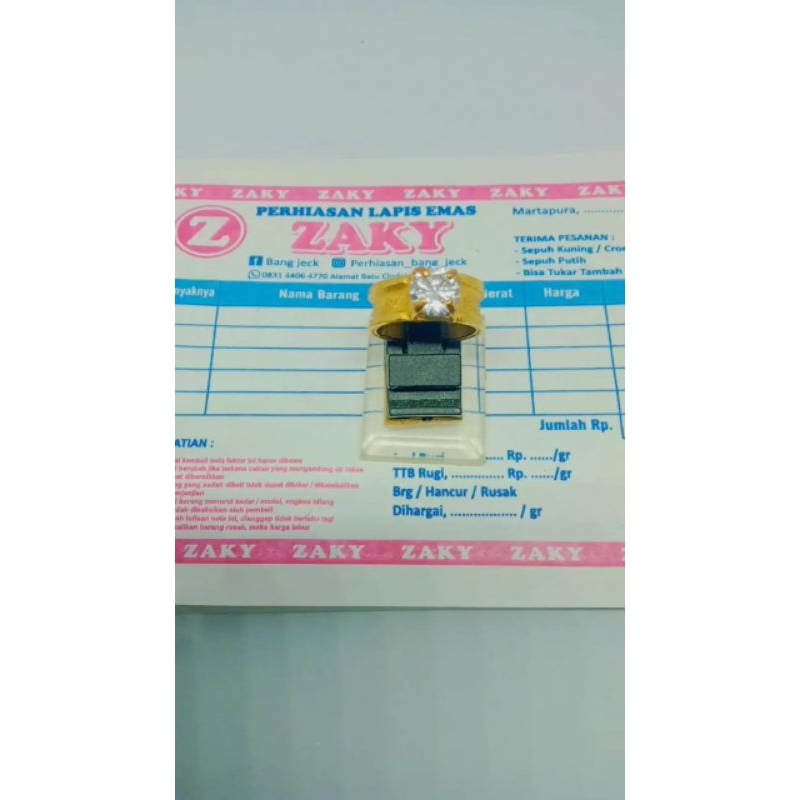 cincin mata satu lapis emas 999