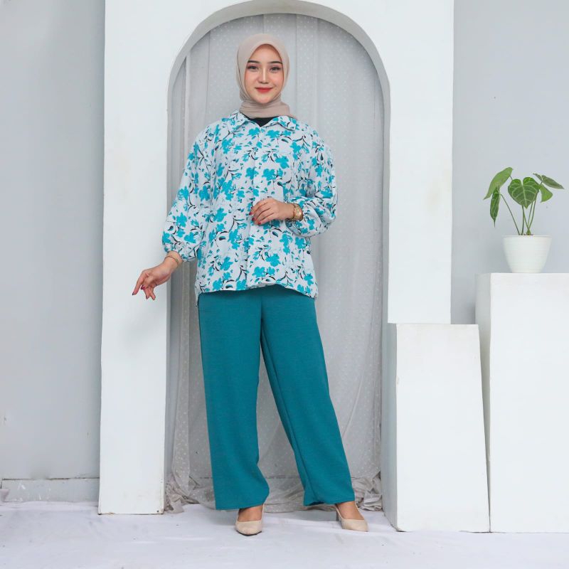 Setelan crinkle motif oneset terbaru