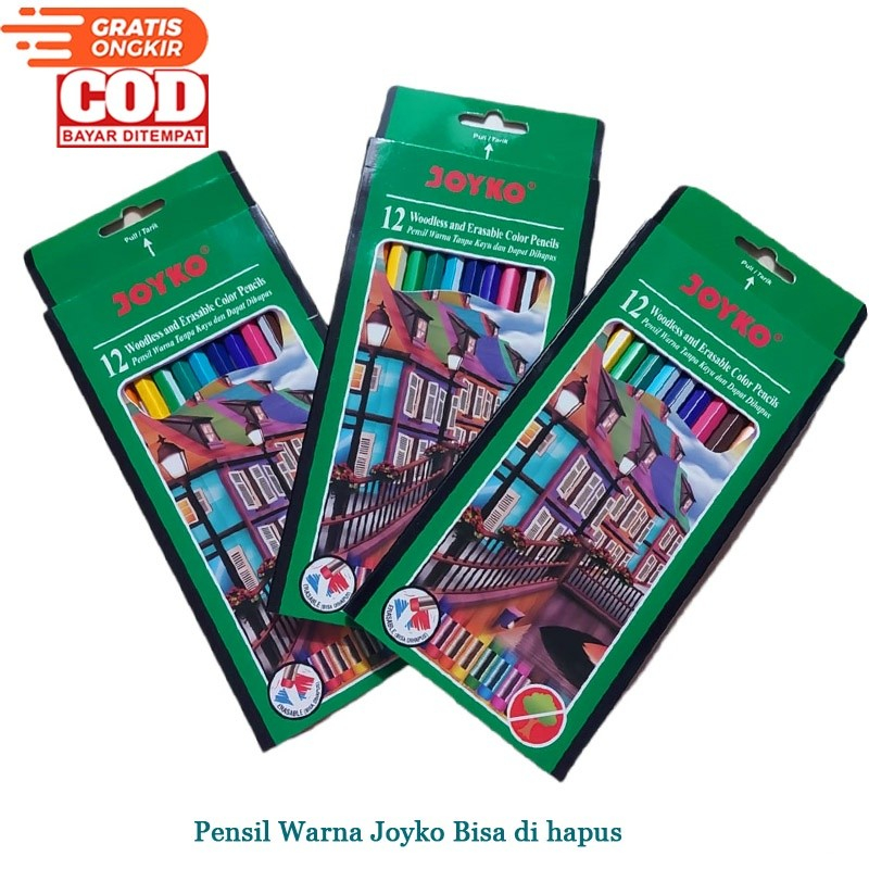 

Joyko CP-109 12 Warna / Pensil Warna Bisa Dihapus / Erasable Colored Pensils /