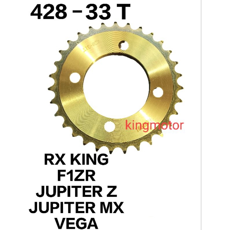 GIR BELAKANG GER GEAR GIGI TARIK BELAKANG GOLD EMAS 33T 33 T RXKING RX KING FIZR F1ZR JUPITER Z MX V