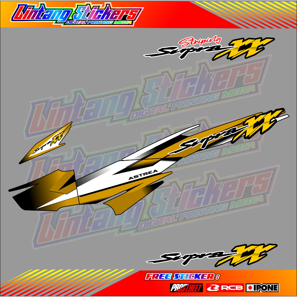 STRIPING VARIASI HONDA SUPRA XX / STICKER LIST MOTOR SUPRA XX