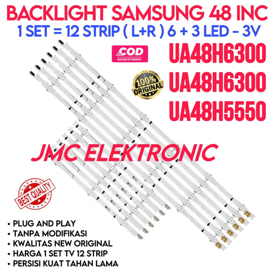 BACKLIGHT SAMSUNG 48 INCH UA-48J5100 UA-48H6400 UA-48H5500 UA-48H5000 UA-48J5600 LAMPU BL LED 48J