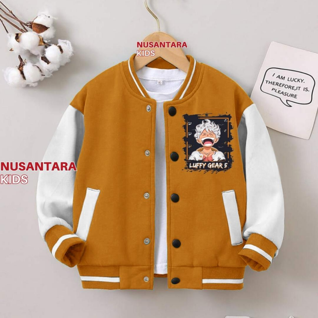 Jaket Anak Baseball Luffy Gear 5 Terbaru Viral