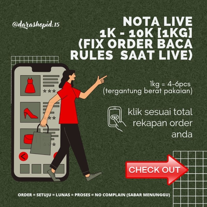 

[43] WAJIB BACA DESKRIPSI PRODUK khusus nota live saja 1k - 10k per1kg [darashopid.15]