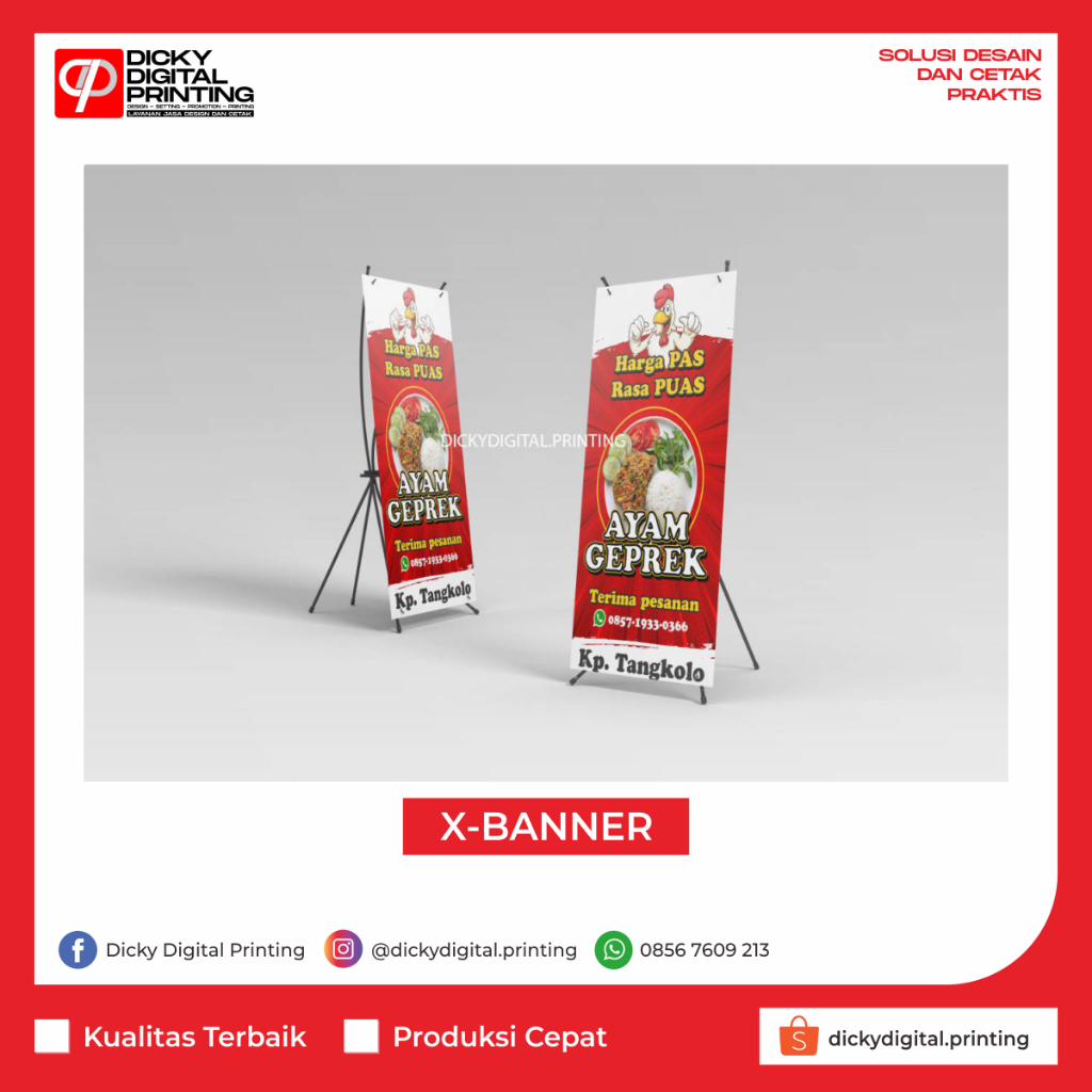 X BANNER FIBER UKURAN 160X60 CM STANDING BANNER