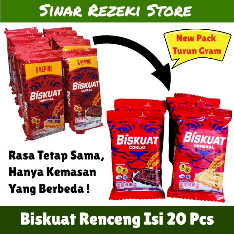 Biskuat Coklat Renceng 20 Pcs / Biskuat Original Renceng / Biskuat