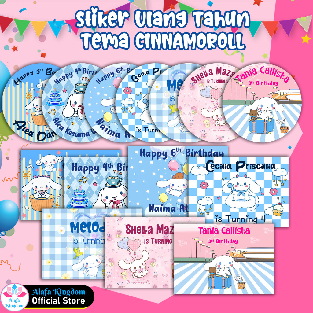 

Alafakingdom Stiker Ulang Tahun Label Birthday Cinnamoroll Stiker Cinnamonroll