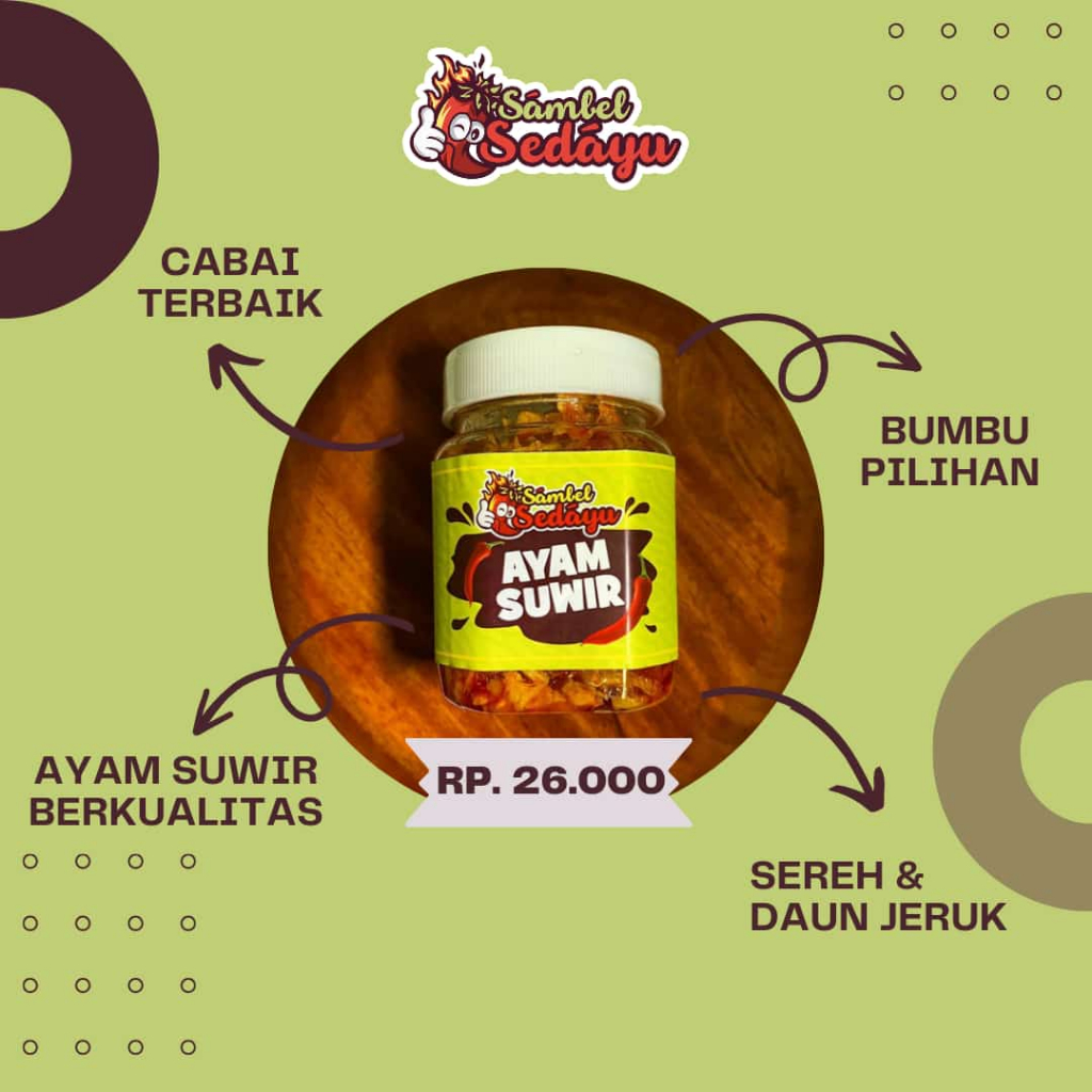 

SAMBEL SEDAYU - AYAM SUWIR 150 GR