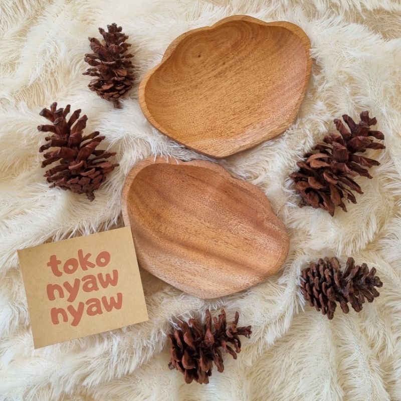 Piring Kerang / Piring Kayu Alas Kayu Piring Sambal / Piring Saji