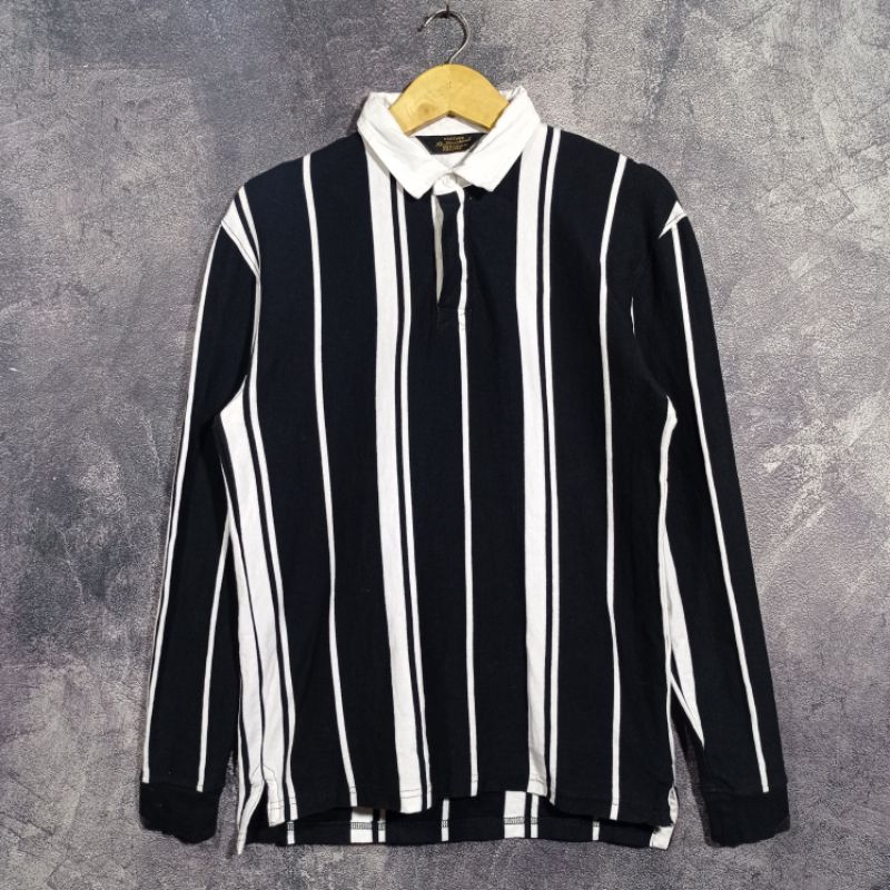 baju koas rugby shirt strip vertical bekas second branded casual preloved