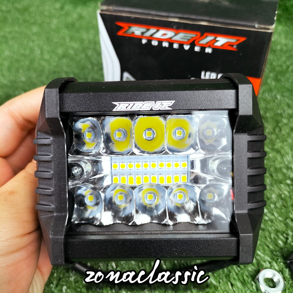 Lampu Tembak Sorot LED CAREE 6 titik dan 20 mata 12V Kotak RI Flash Universal Mobil Motor Trail KlX 