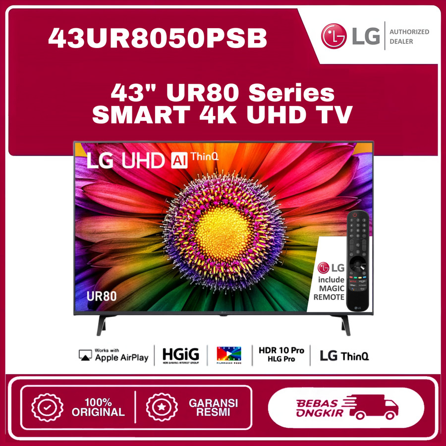 TV LG 43UR8050PSB 43 inch 43UR UR80 DIGITAL 4K UHD SMART TV 43UR8050