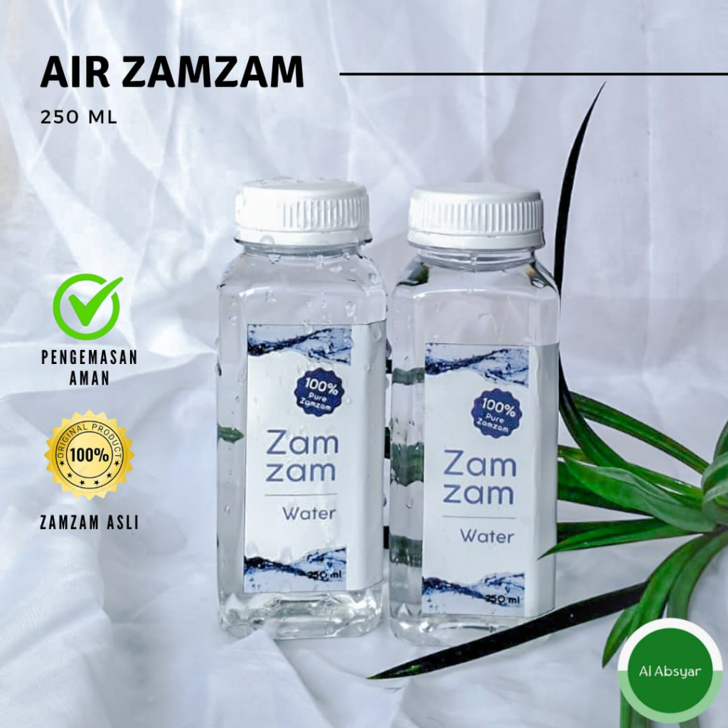 

Air Zamzam 250 ml - Zamzam Asli 100% Arab Saudi Oleh-Oleh Haji dan Umroh Kurma Timur Tengah Premium Air Suci Air Alkali Asli Madinah