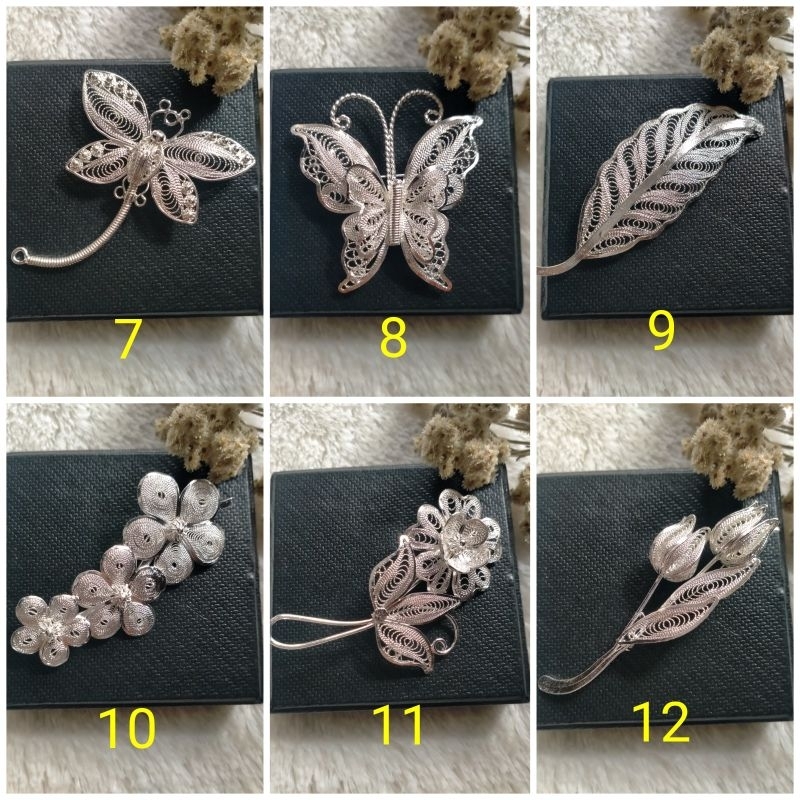 bros tembaga krum perak 925 handmade