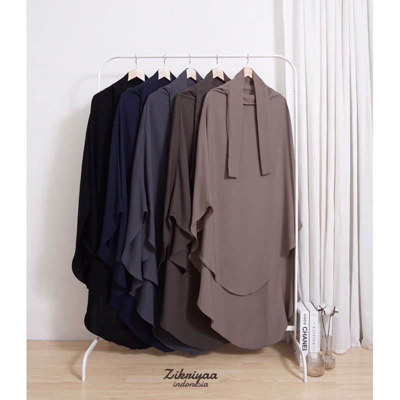 PRELOVED ZY.FK by zikriyaa.id French Khimar MTA Coffee Milk bukan Aljenna Elmadina Barkha