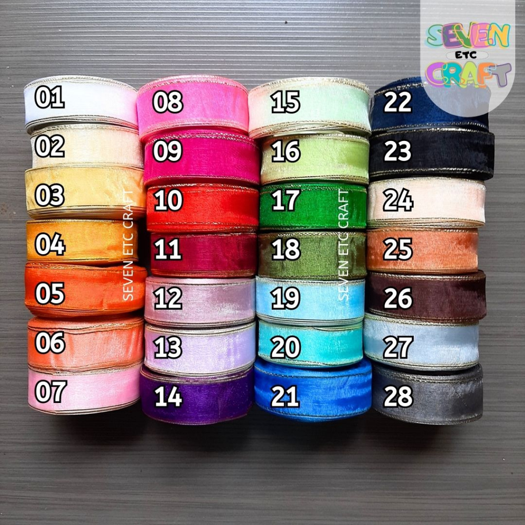 

Pita Organdi List Emas 1 inch ( 2,5 cm )