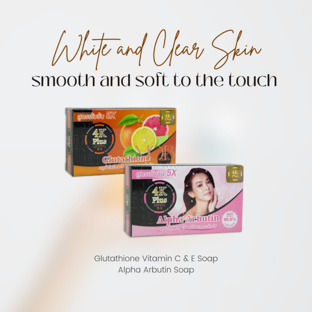 4K Plus Soap - Sabun Wajah dan Badan - Glutathione & Alpha Arbutin