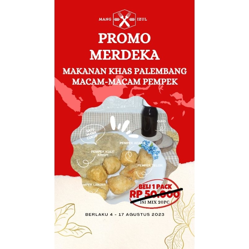 

PEMPEK PALEMBANG ISI 20PC MIX 4 MACAM PEMPEK IKAN TENGGIRI