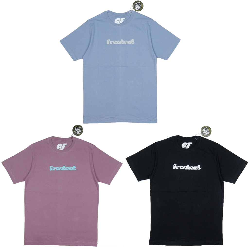 Freakout T-shirt Thinfont Dusty Blue Dusty Violet Hitam Kaos Unisex