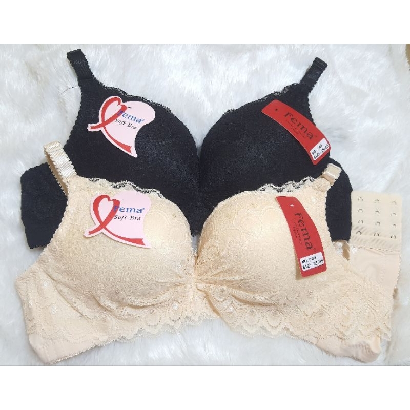 Bra Fema Tanpa kawat Spon Tebal/bra import renda Cantik size 34 36 38