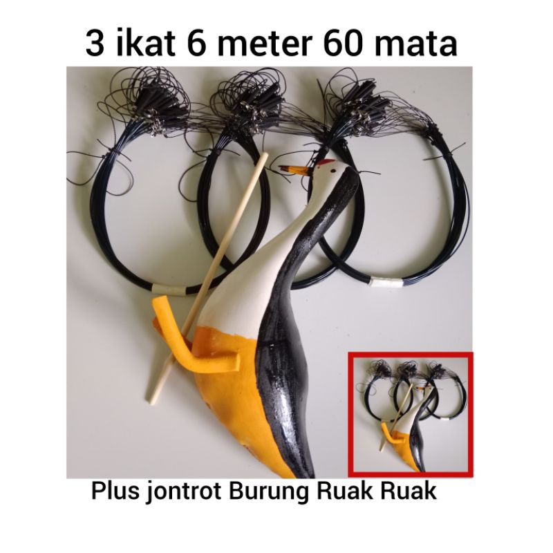 Satu Set Jerat Racik Gantung + Jontrot Boneka Burung Ruak Ruak
