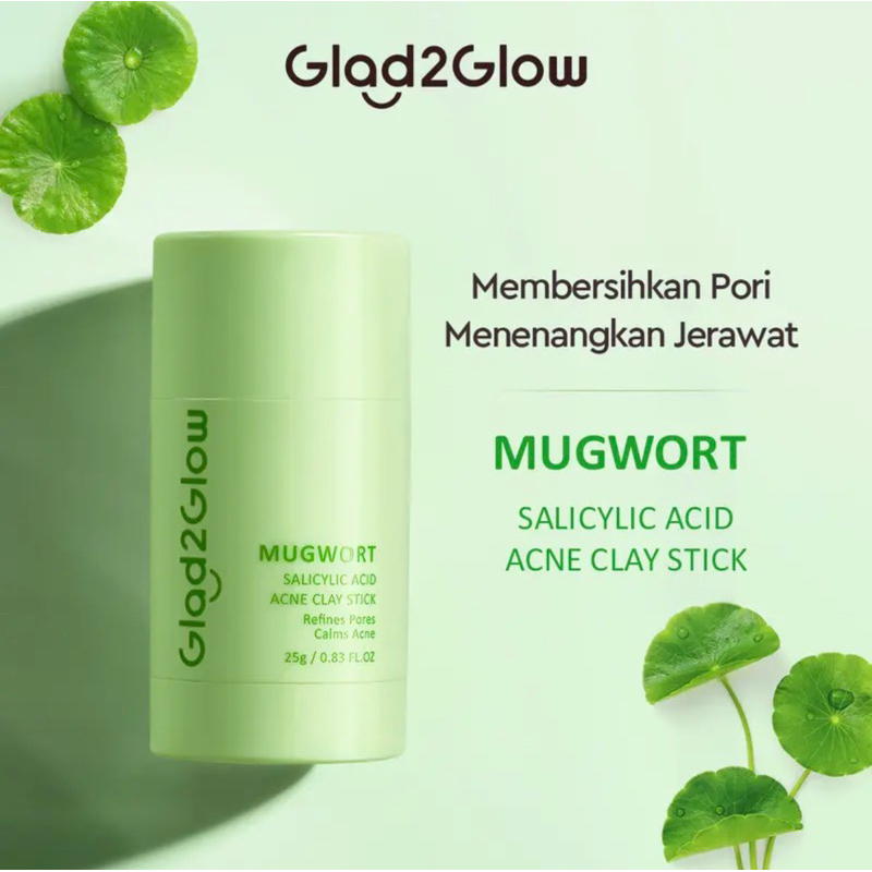 G2G Glad2Glow Masker Stick Real Mugwort Salicylic Acid Acne Control Clay
