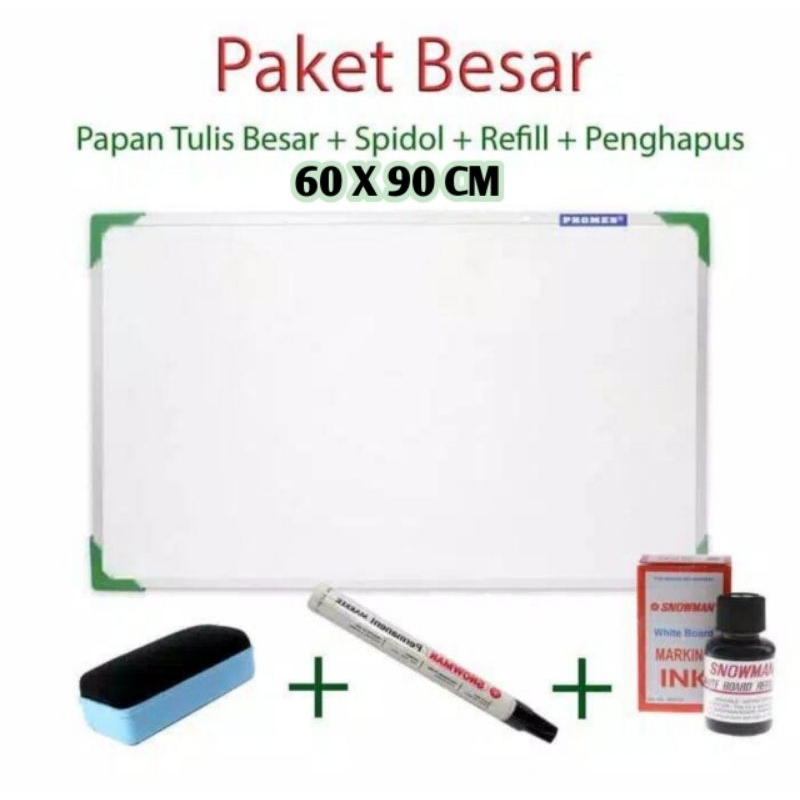 

PAPAN TULIS WHITEBOARD FREE SPIDOL PENGHAPUS DAN TINTA PAKET LENGKAP