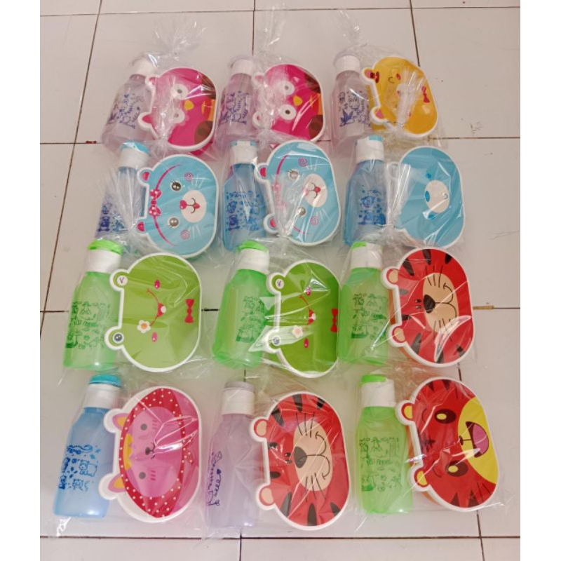 Aket souviner ulang taun,Terdiri dari1 pc BOTOL MINUM TAKUM 350ml1pc Lb kemasan safari plastik benin