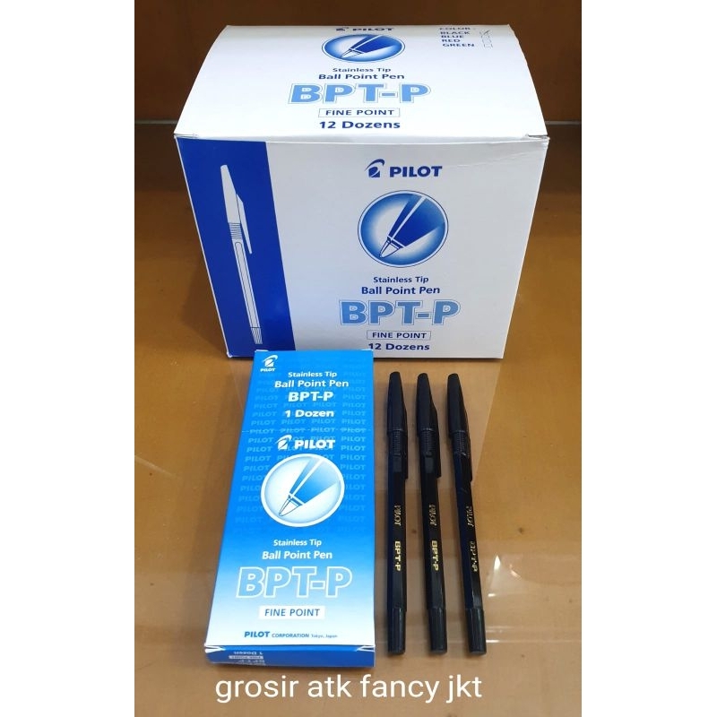 

( 12pcs/pak ) Pulpen PILOT BPT-P BPTP Fine Point 0.7 mm warna Hitam