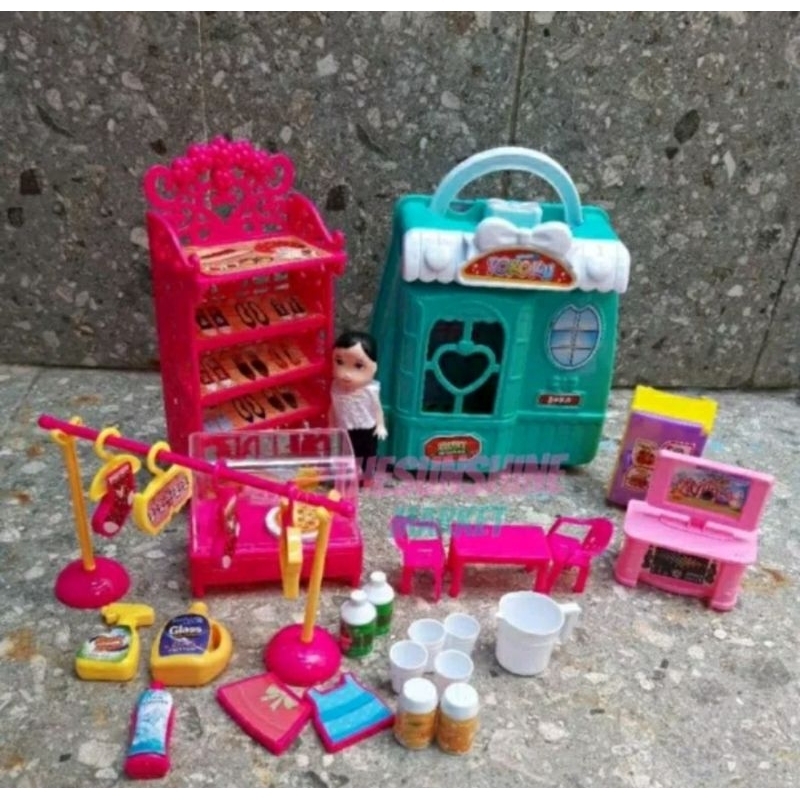 13MS MAINAN ANAK TAS SET TOKOKU MAINAN ANAK RUMAH PLUS BONEKA DAN ACCESSORIES