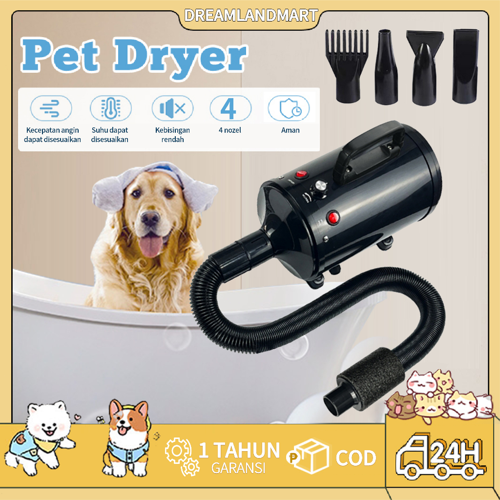 2800W Pet Blower Dryer Blower Pengering Rambut Hewan Peliharaan Pengering Perawatan