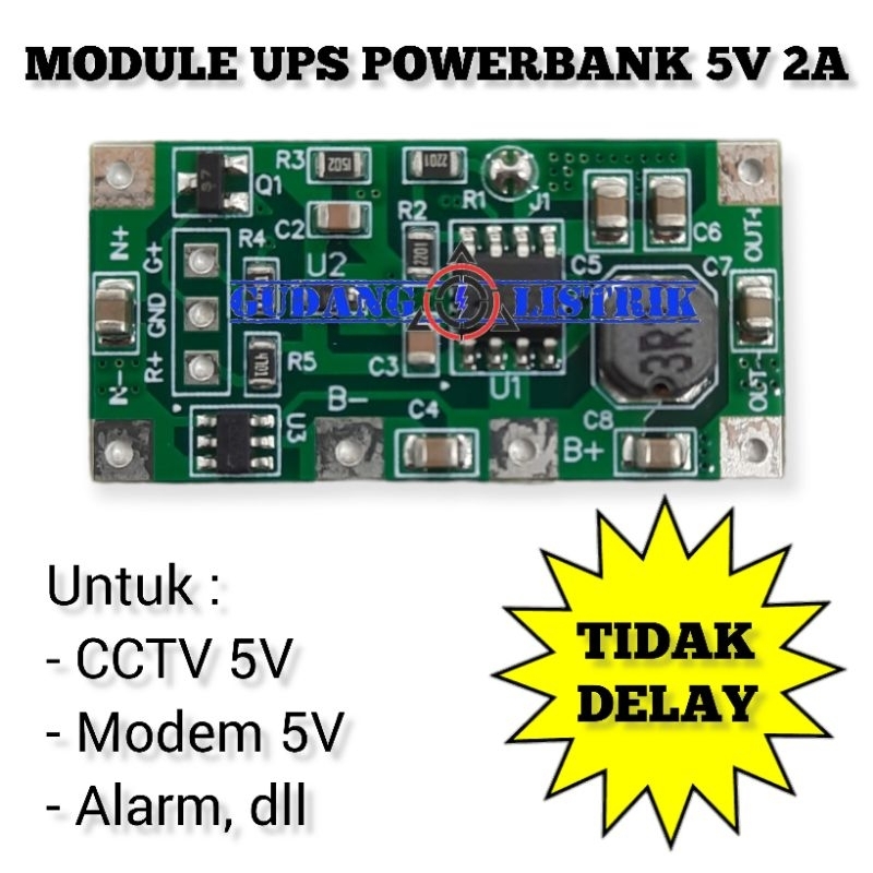 Module UPS Powerbank 5V 2A Untuk CCTV Modem Wifi Alarm Tanpa Jeda