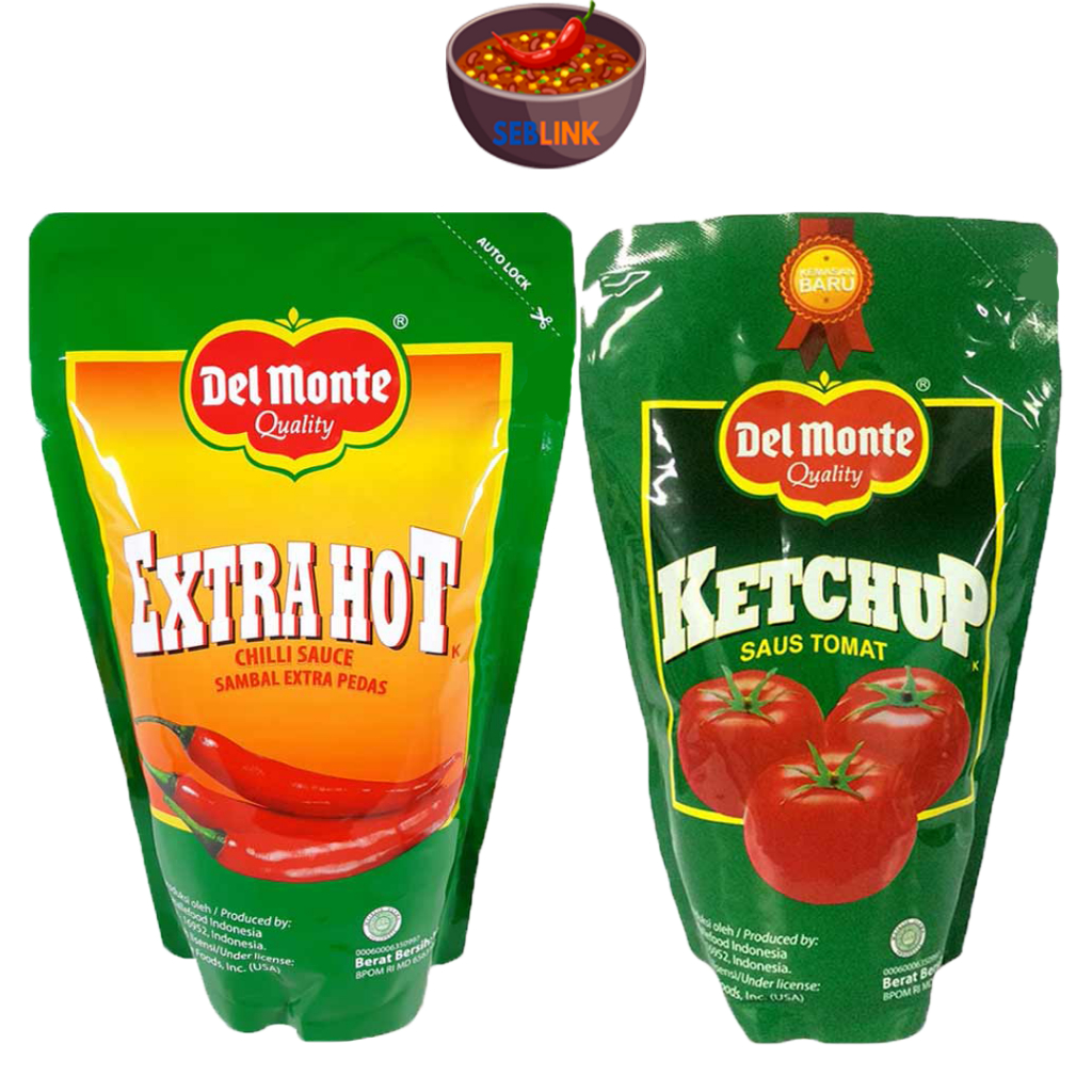 

Delmonte Pouch Saus Extra Hot/Saus Tomat 1KG