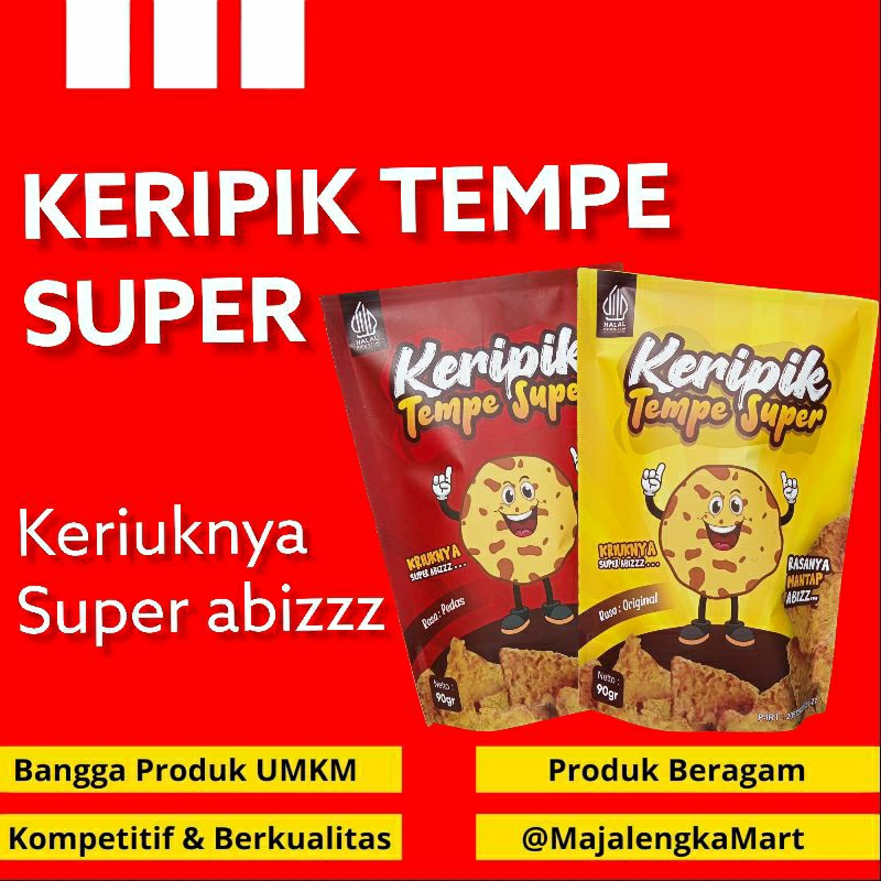 

Keripik Tempe Super Snack Majalengka Netto 90 Gram Rasanya Mantap Abizz