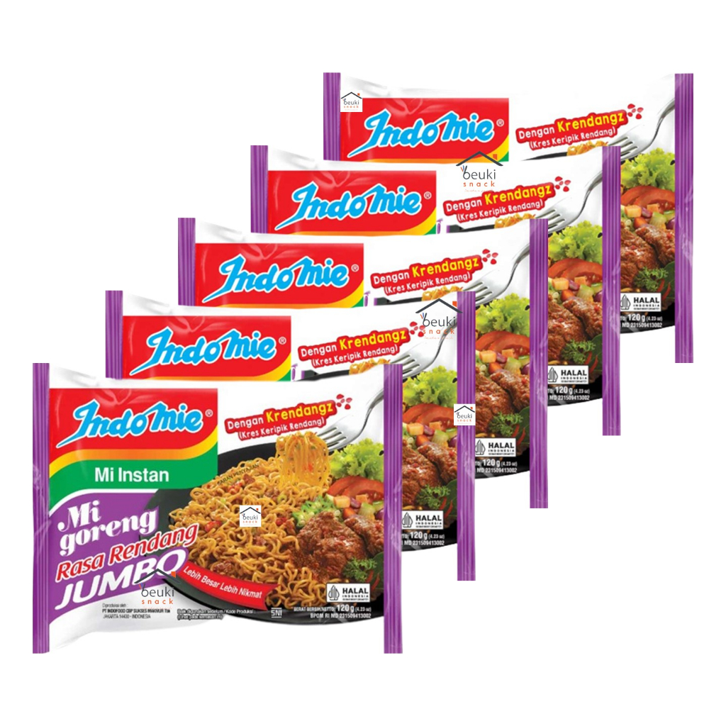 

5PCS Indomie Jumbo Rendang Mie Goreng Porsi Besar